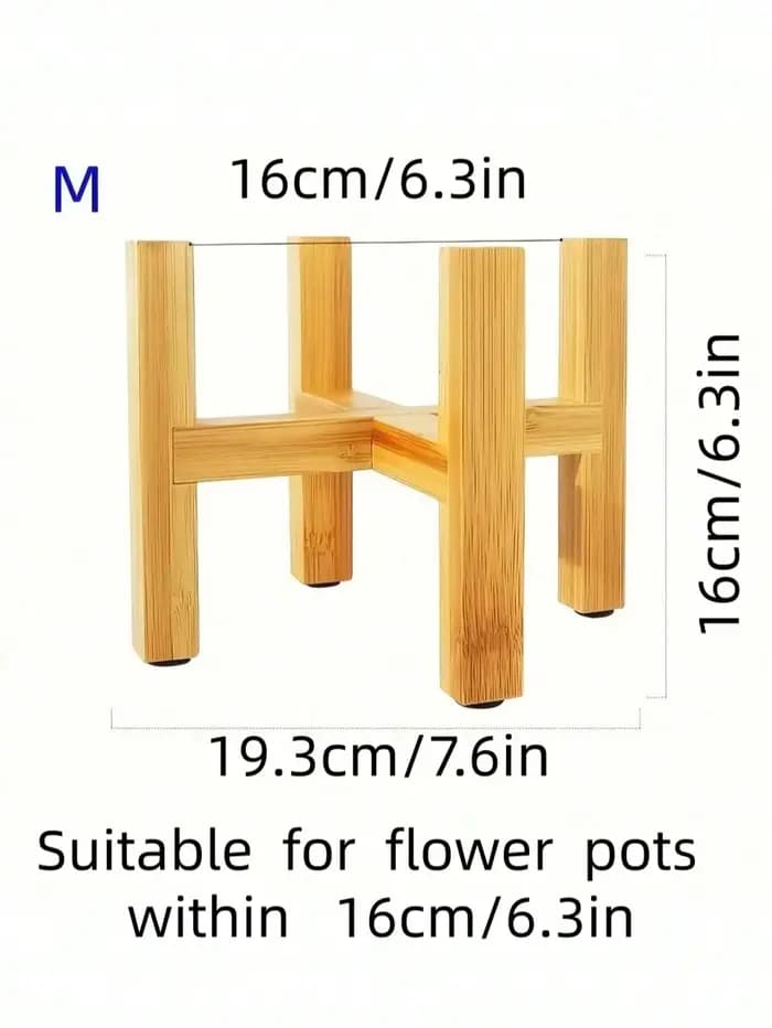Support pour plantes en bambou naturel, support pour pot de fleurs à quatre pieds en forme de croix, étagère robuste pour plantes d'intérieur et d'extérieur