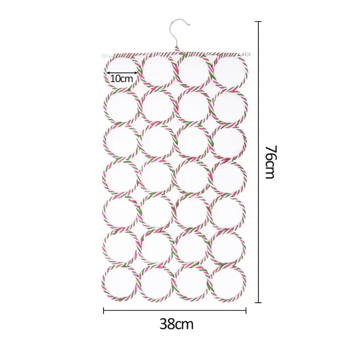 28 trous porte-écharpe pliable cravate ceinture crochet châle foulards organisateur rotin tissage ci