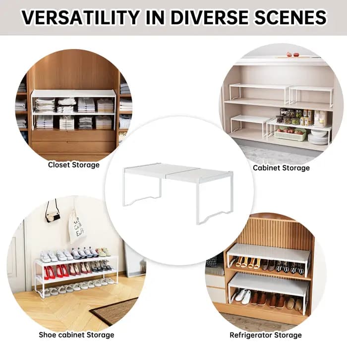 Étagères de rangement extensibles pour placard (1 ou 2 pièces) : Support