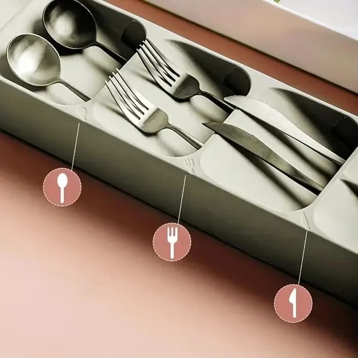 Plateau de rangement multifonctionnel pour couverts