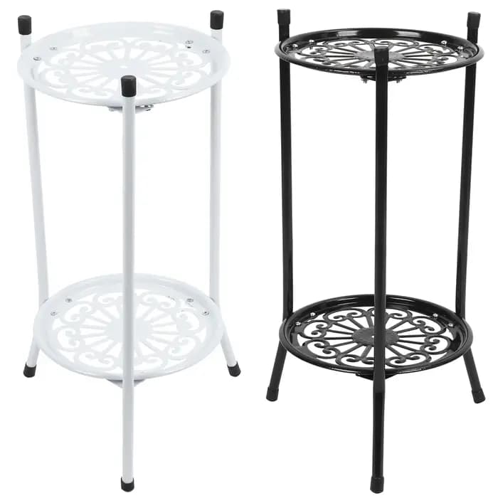 Support de pot de plante en métal à 2 niveaux extensibles