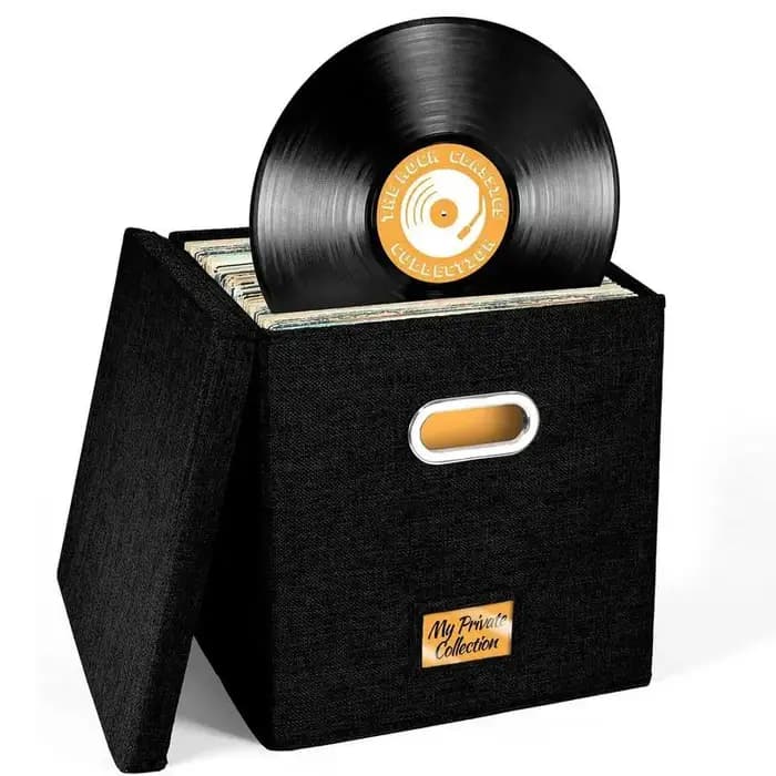 Boîte de rangement pour disques vinyles jusqu'à 50+ 12 pouces
