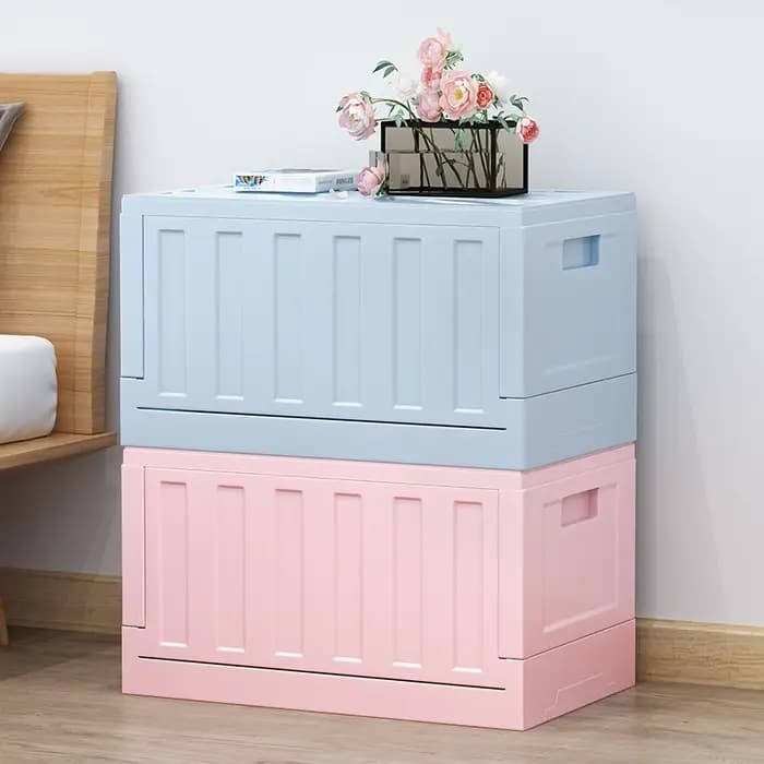 Boîte de rangement en plastique pliable de grande capacité