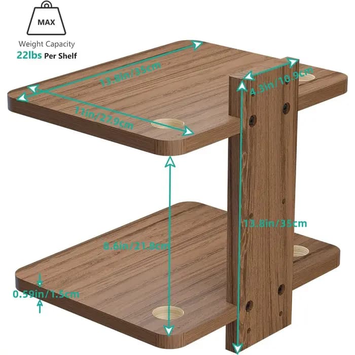 Étagère TV flottante en bois