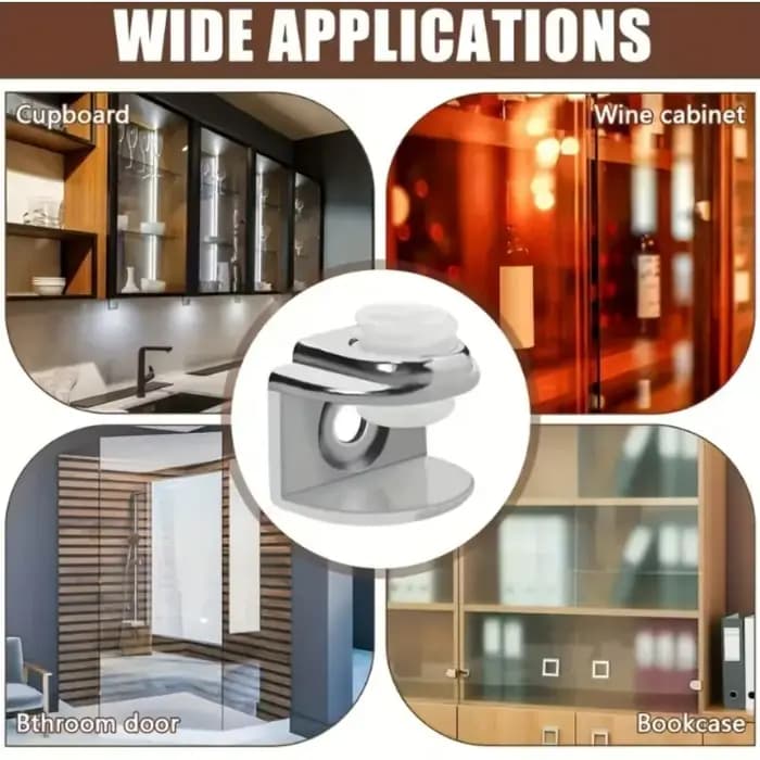 Supports de fixation réglables en alliage de zinc pour étagères en verre de douche
