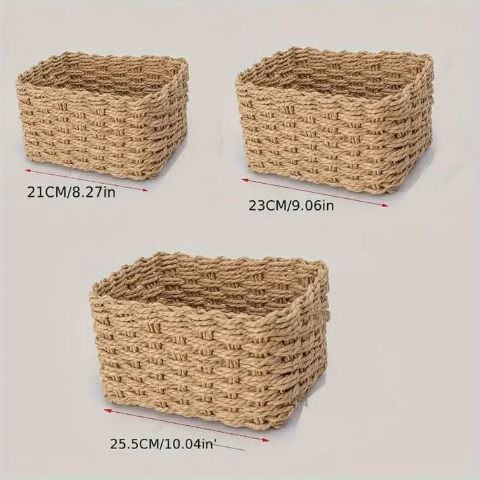 Ensemble de 3 paniers de rangement tressés