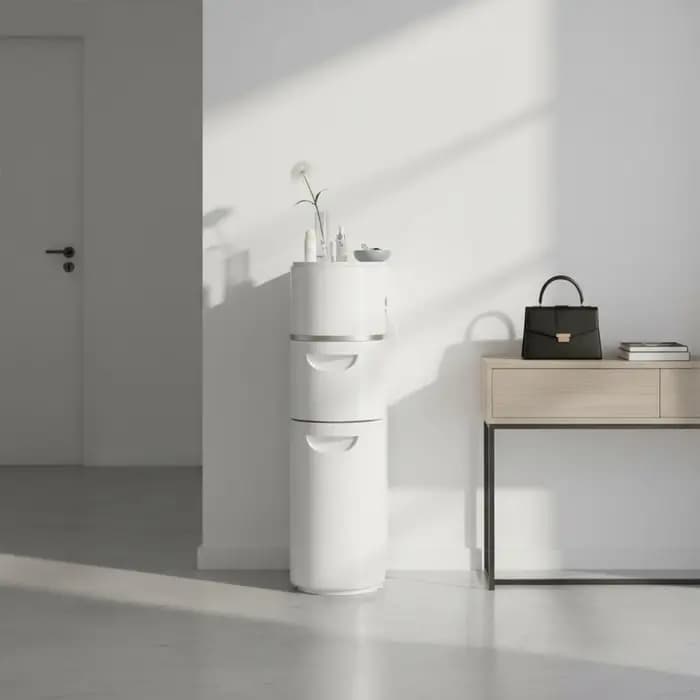 Armoire de rangement haute avec portes, étagère de rangement polyvalente pour salle de bain, armoire de rangement pour buanderie, couloir, chambre à coucher