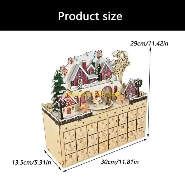 C4DF – armoire calendrier compte à rebours noël en bois