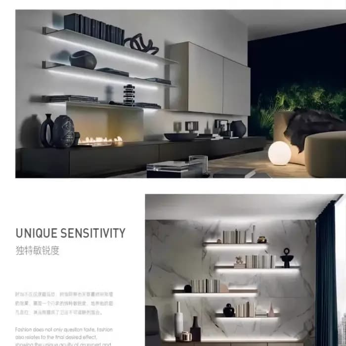 Étagère LED stratifiée lumineuse en alliage d'aluminium