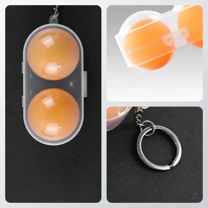 Boîte de rangement pour 2 balles de tennis de table avec porte-clés, boîte de transport pour balles de ping-pong