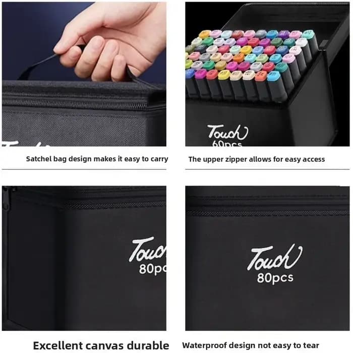 Sac de rangement pour stylos marqueurs de couleur noire