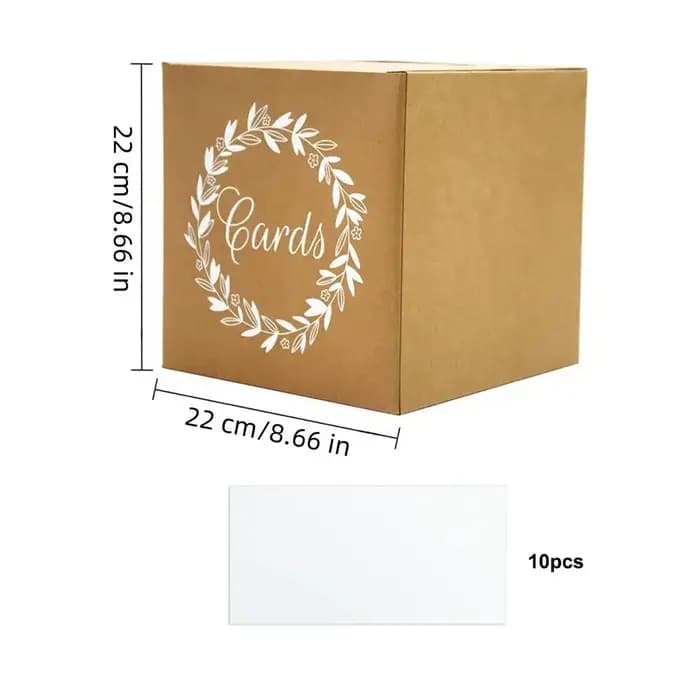 Boîte à cartes de mariage blanche et noire pour fournitures de fête