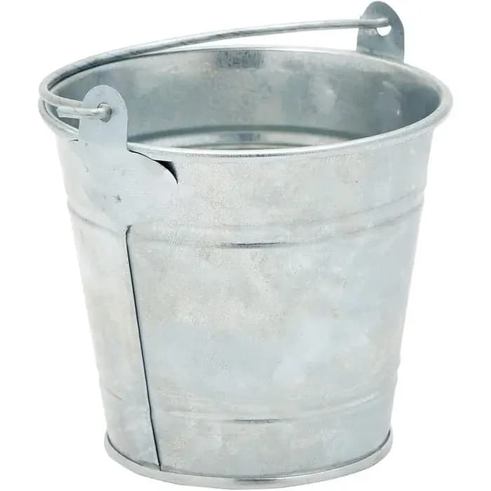 Lot de 6 petits seaux en métal galvanisé avec poignées