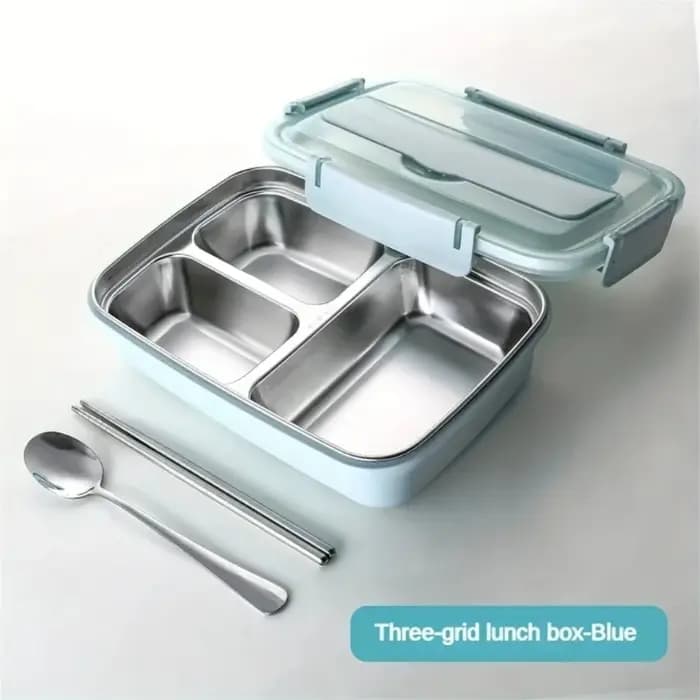 Boîte à déjeuner en acier inoxydable anti-fuite avec 3/4 compartiments – Récipient à Bento durable et facile à nettoyer pour étudiants et employés de bureau