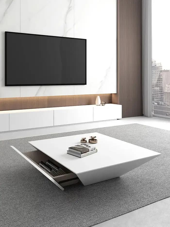 Table basse moderne, grands meubles, rangement bien conçu
