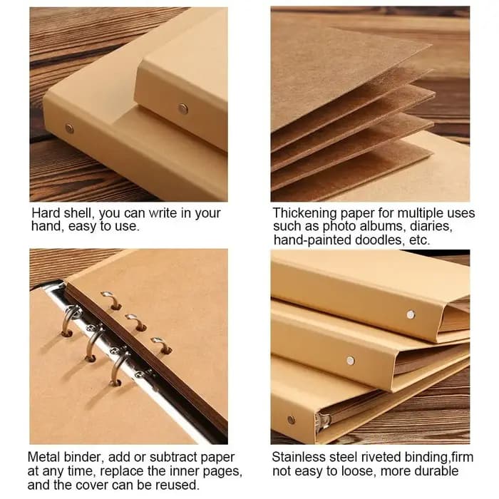 Nouveau Couverture de classeur en papier Kraft A5 B5 A4