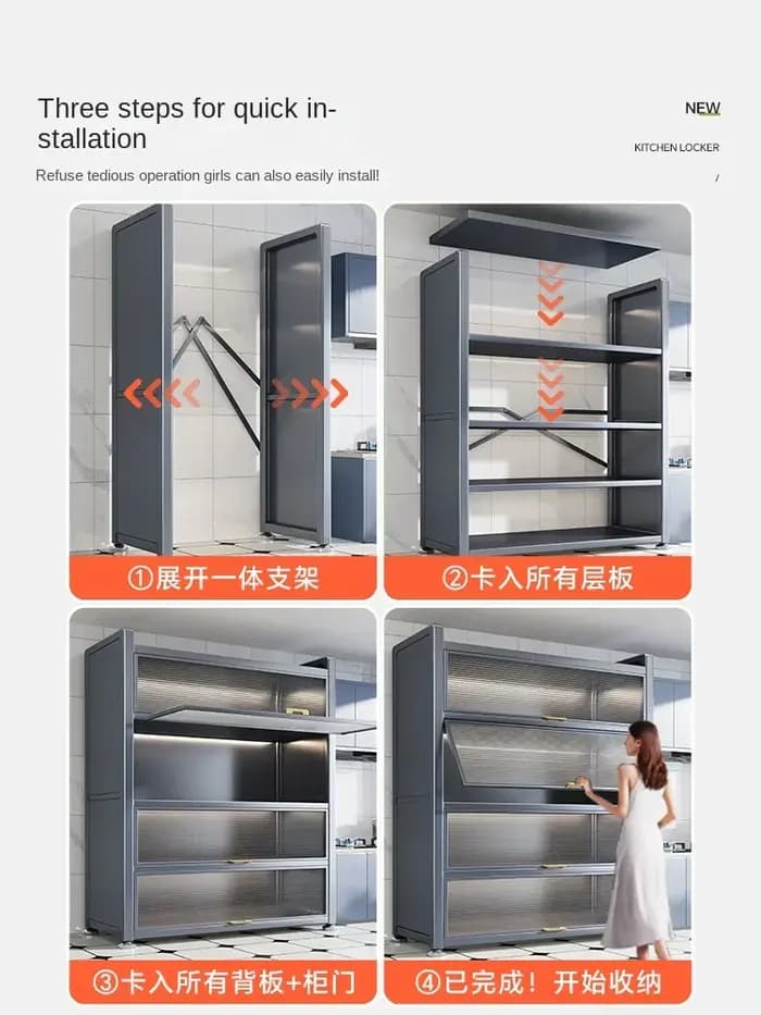 Armoire de rangement domestique anti-poussière sur pied multicouche