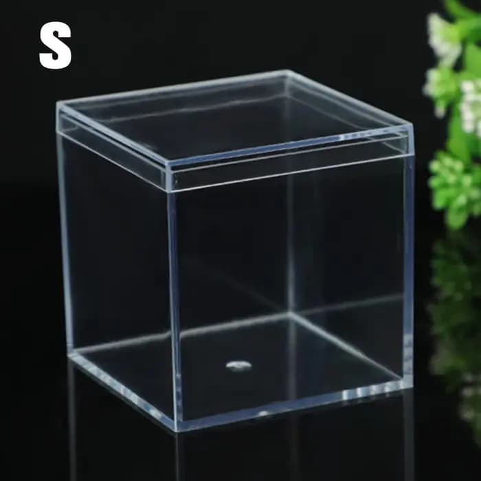 Boîte de rangement ronde et carrée en plastique transparent