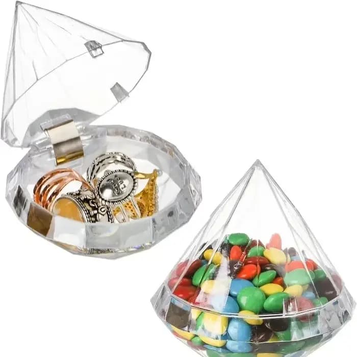 Boîtes à Bonbons Transparentes en Forme de Diamant