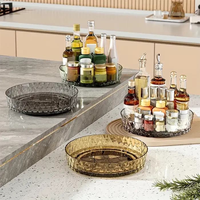 306 ° Étagère de rangement multifonctionnelle rotative pour comptoir de cuisine