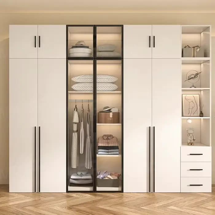 Armoire de rangement moderne en bois massif