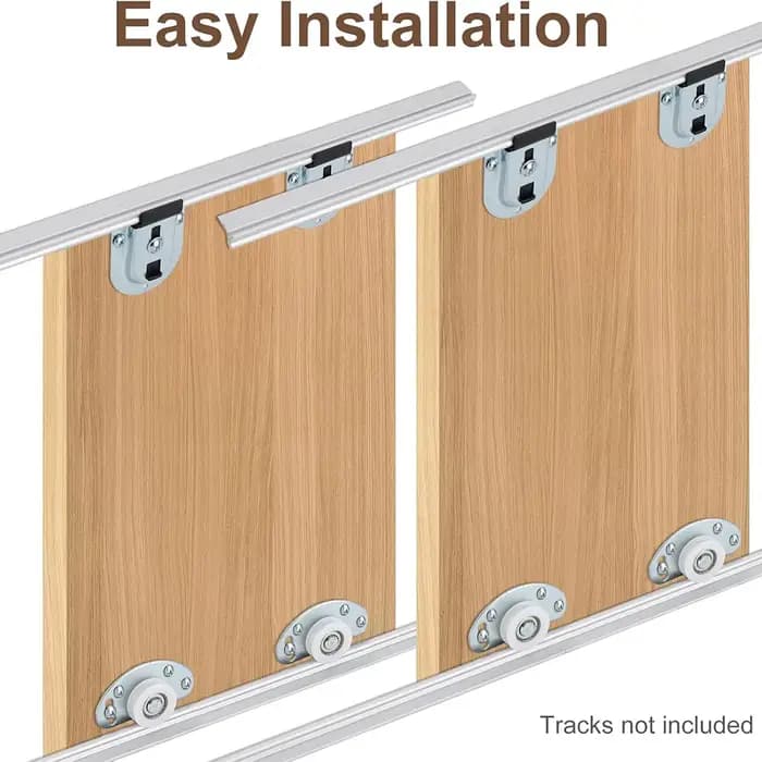 Kit de 6 roulettes pour porte coulissante avec quincaillerie d'installation complète pour applicatio