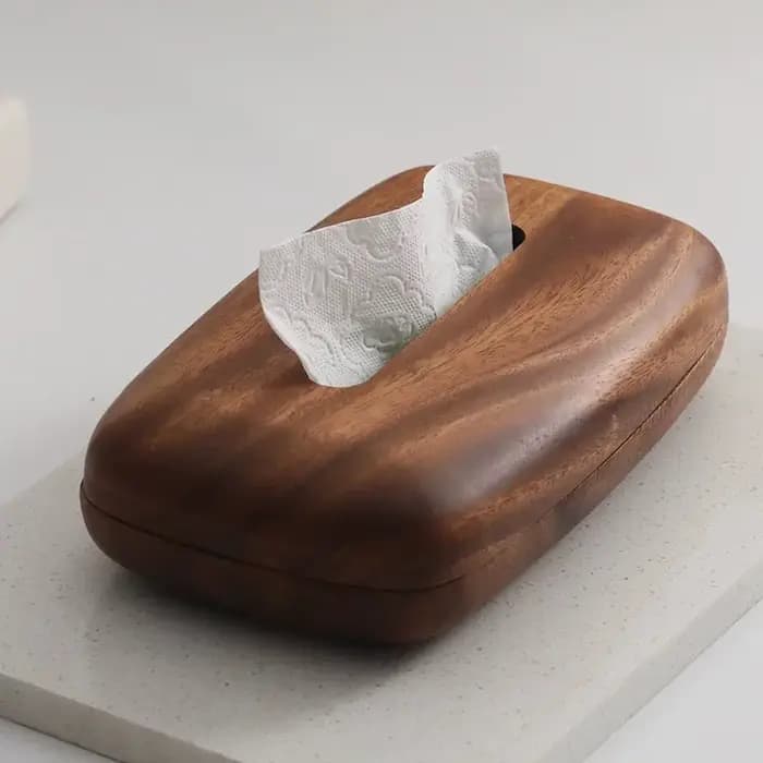 Couvercle de boîte à mouchoirs en noyer – Design vintage moderne