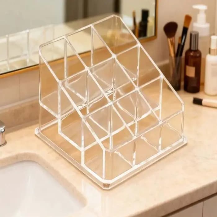 Boîte de rangement transparente pour rouges à lèvres - Présentoir cosmétique multi-niveaux