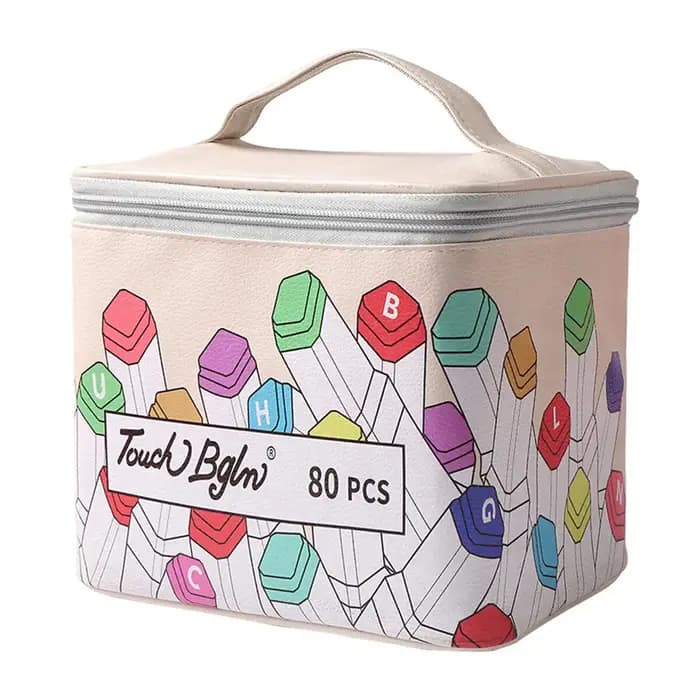 40/80/120/168 couleurs sac seulement marqueur stylo sac de rangement en cuir forme carrée trousse à crayons