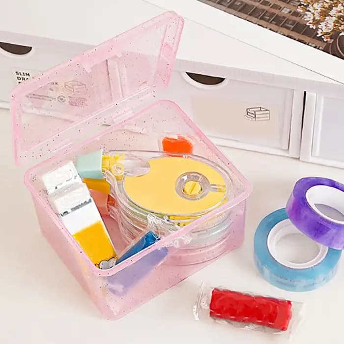 Boîte de rangement en plastique transparent
