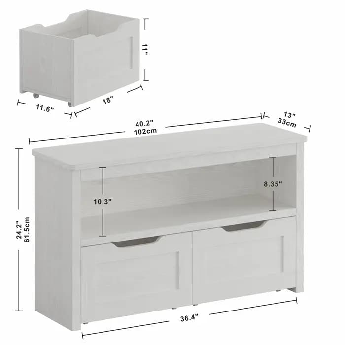 IlearCK-Rangement de jouets pour garçons et filles, avec égouts de proximité, roues et étagère ouver