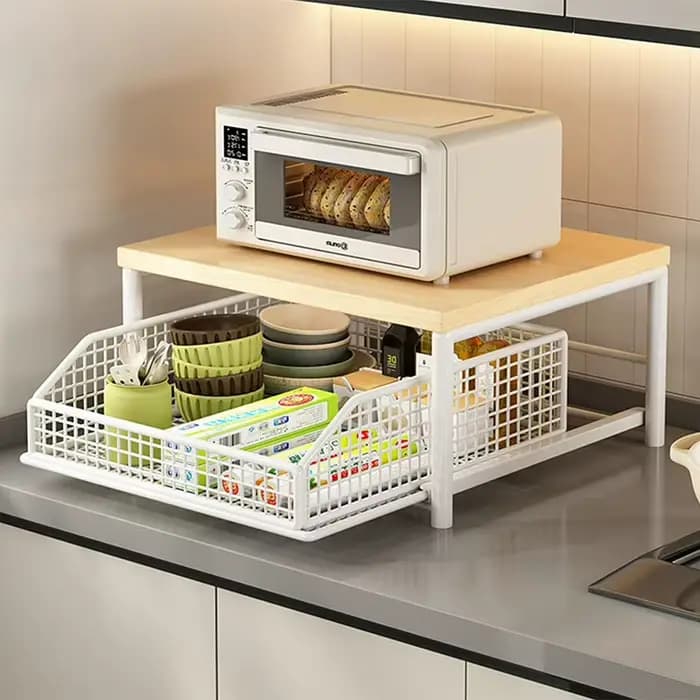 Organisateur de comptoir de cuisine – Étagère multi-usages pour micro-ondes