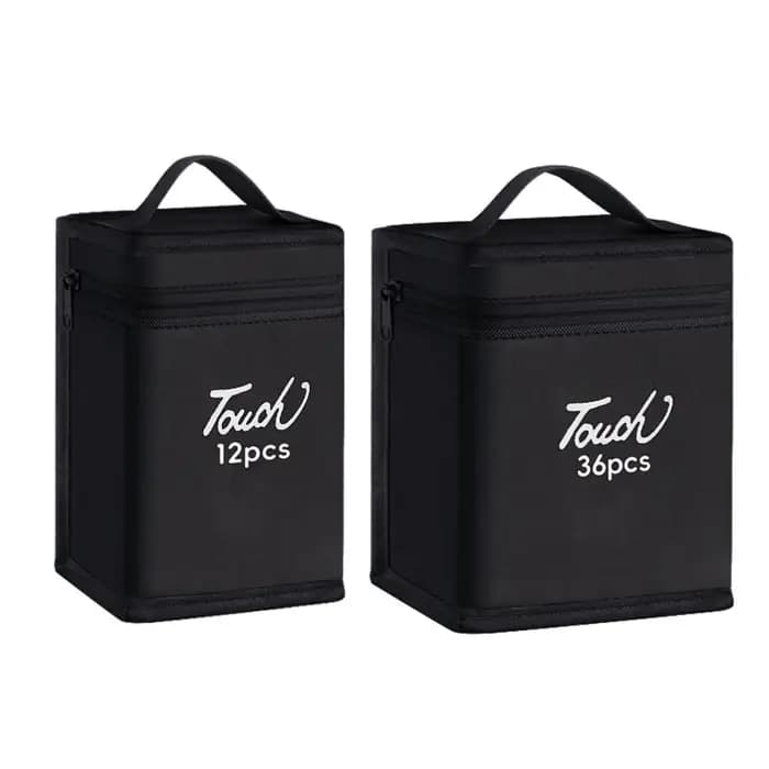 Sac de rangement pour stylos marqueurs de couleur noire