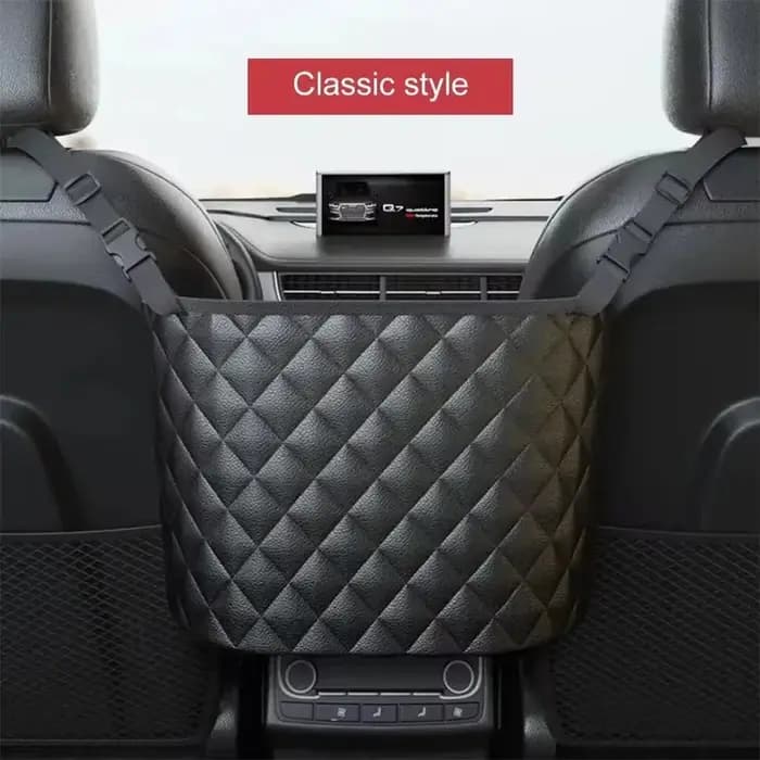 Filet de rangement pour siège central de voiture, sac en cuir de grande capacité, sac de rangement p