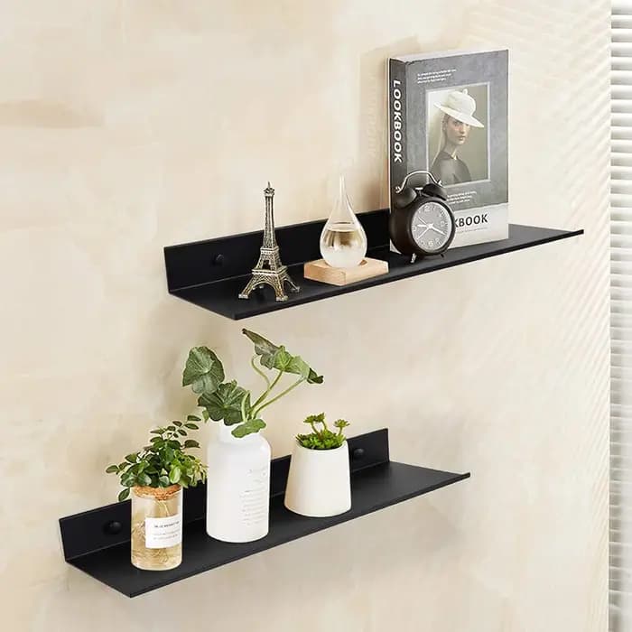 30/40 / 50 cm Plateau de paroi Métal Étagères flottantes de salle de bain Pas de perceuse Miroir Organisateur de douche
