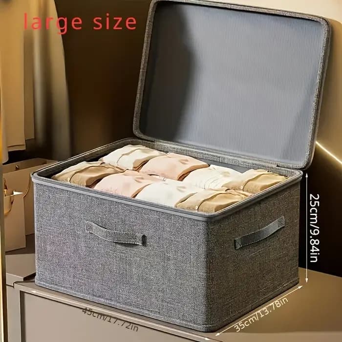 Boîte de rangement pliable avec housse en tissu