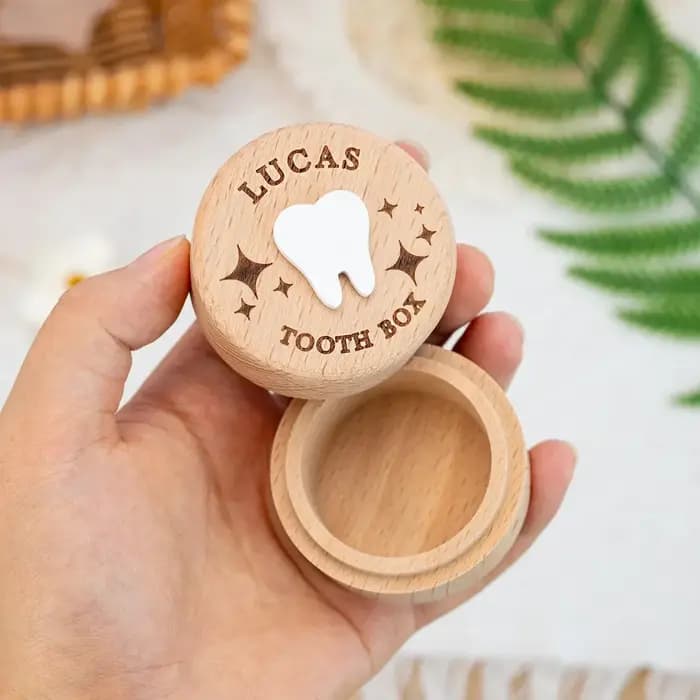 Boîte à dents personnalisée en bois pour la Fée