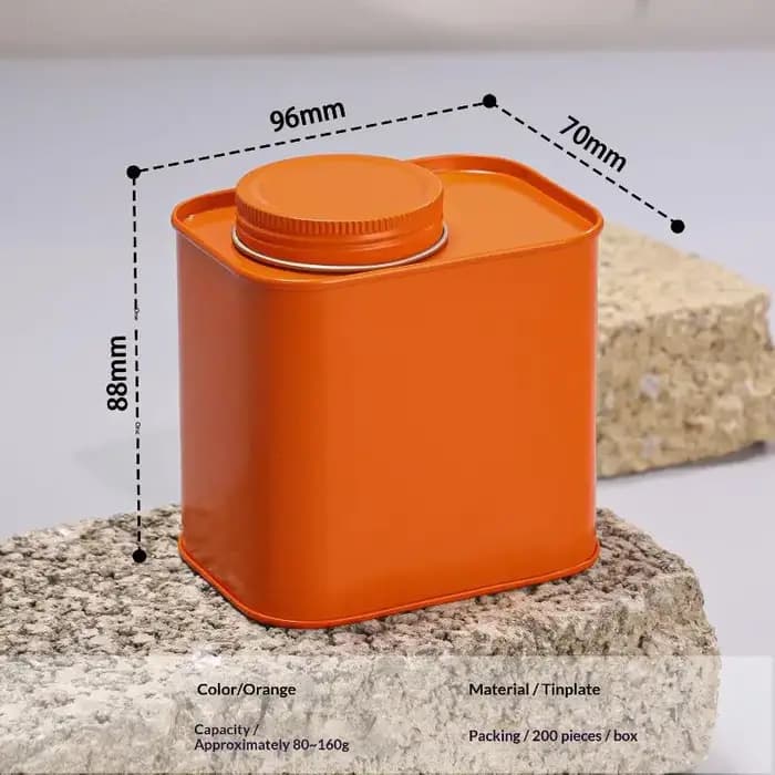 1 pièce Boîte de rangement scellée vide en fer blanc, petite, format voyage et domestique, pour thé