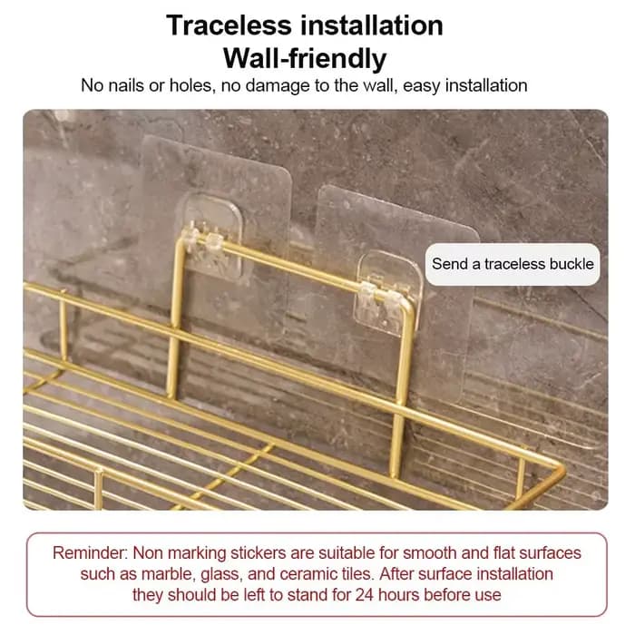 Étagère de rangement murale en métal pour salle de bain
