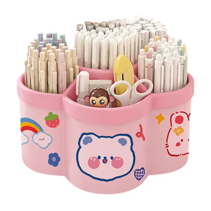 Porte-stylo rotatif de grande capacité, organisateurs de bureau, boîte de rangement pour stylos, bro