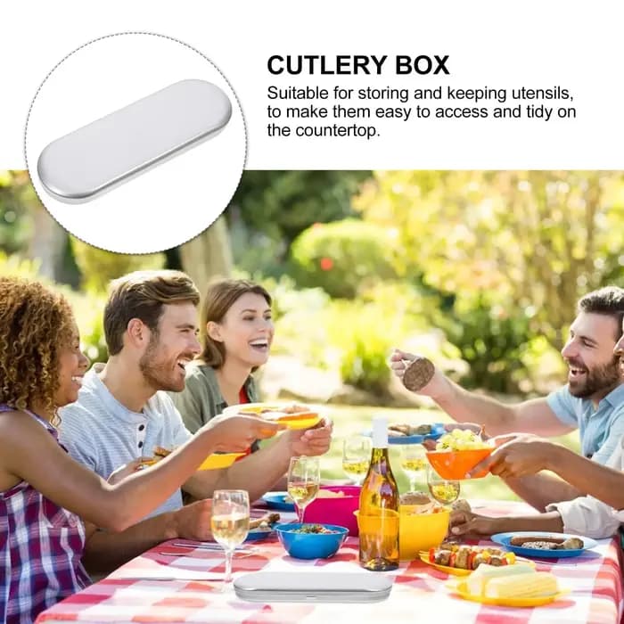 Boîte à Couverts Multifonctionnelle avec Couvercle pour Baguettes