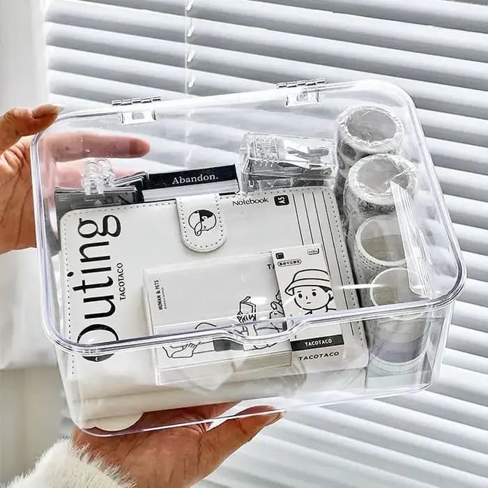 Boîte de rangement transparente en acrylique avec couvercle pour filles