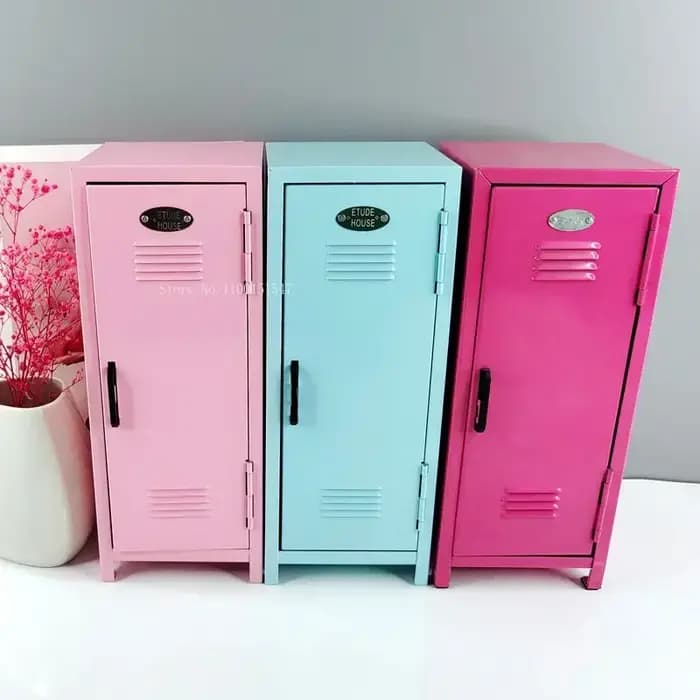 Boîte de rangement en fer pour dortoir, cosmétiques, argent, clés, cartes bancaires et autres petits objets de bureau, mini-armoire de rangement