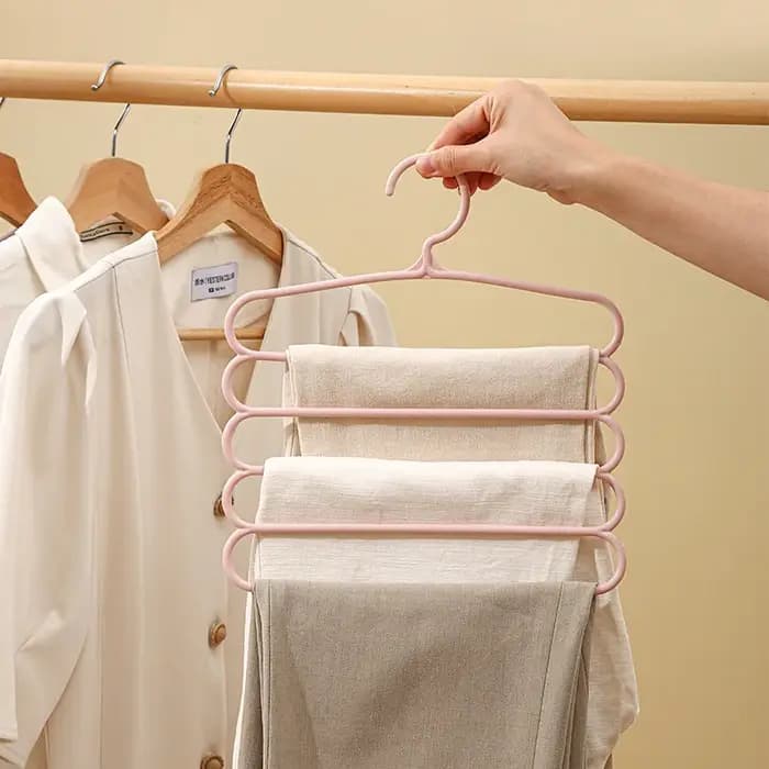 FJHANGERS-Cintres à 5 Couches pour Vêtements, Organisateurs de Rangement pour Placard, viser, Serviettes, Écharpes