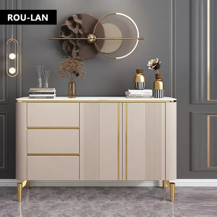 Armoire de rangement en marbre pour salle à manger, buffet de salle à manger, armoire d'entrée de salon, table d'appoint simple et moderne, luxe abordable