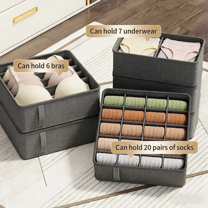 Organisateur de placard pliable en tissu pour sous-vêtements