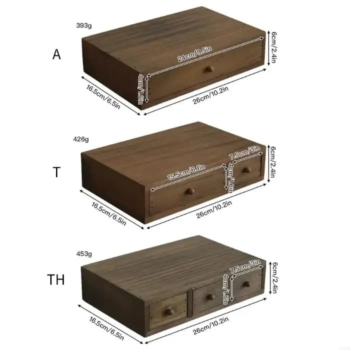 Organiseur bureau en bois avec plusieurs compartiments