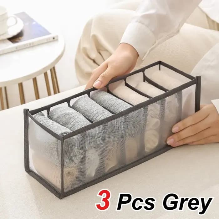Ensemble de 3 pièces avec 7 compartiments pour ranger les sous-vêtements, gain de place. Organiseurs
