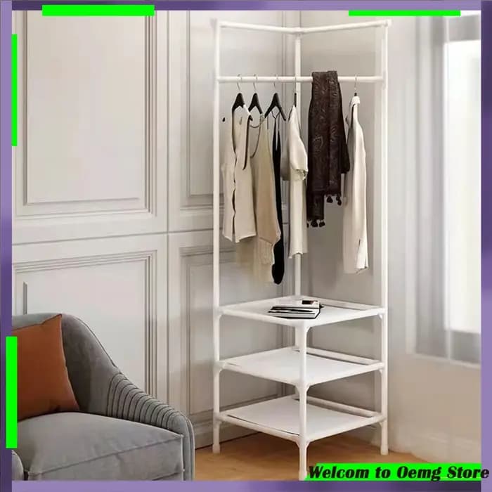Porte-vêtements d'angle industriel avec roulettes noires