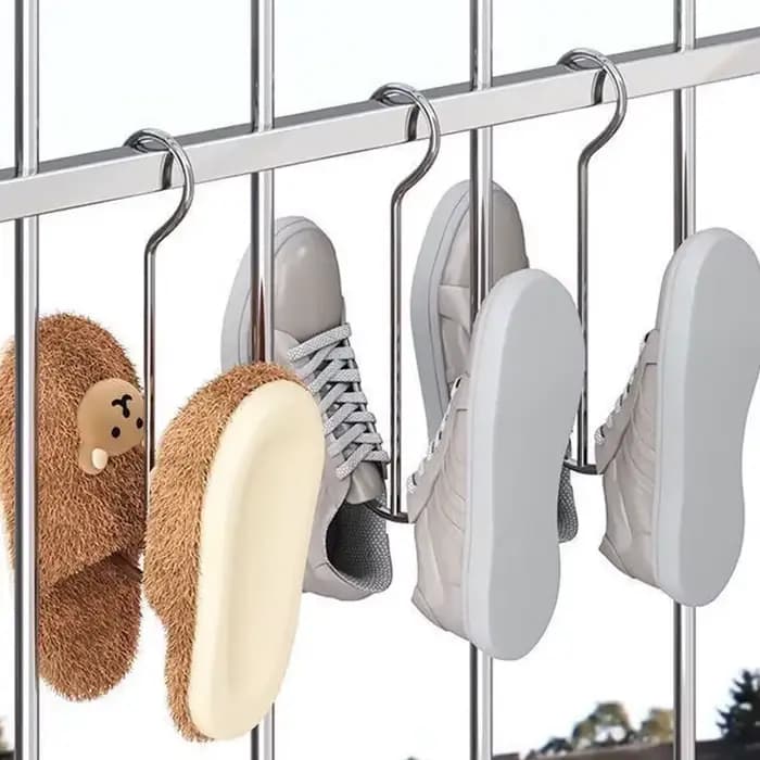 Séchoir à chaussures 2/6 pièces, crochets suspendus pour pantoufles et chaussures de sport, séchoir à chaussures pour balcon extérieur